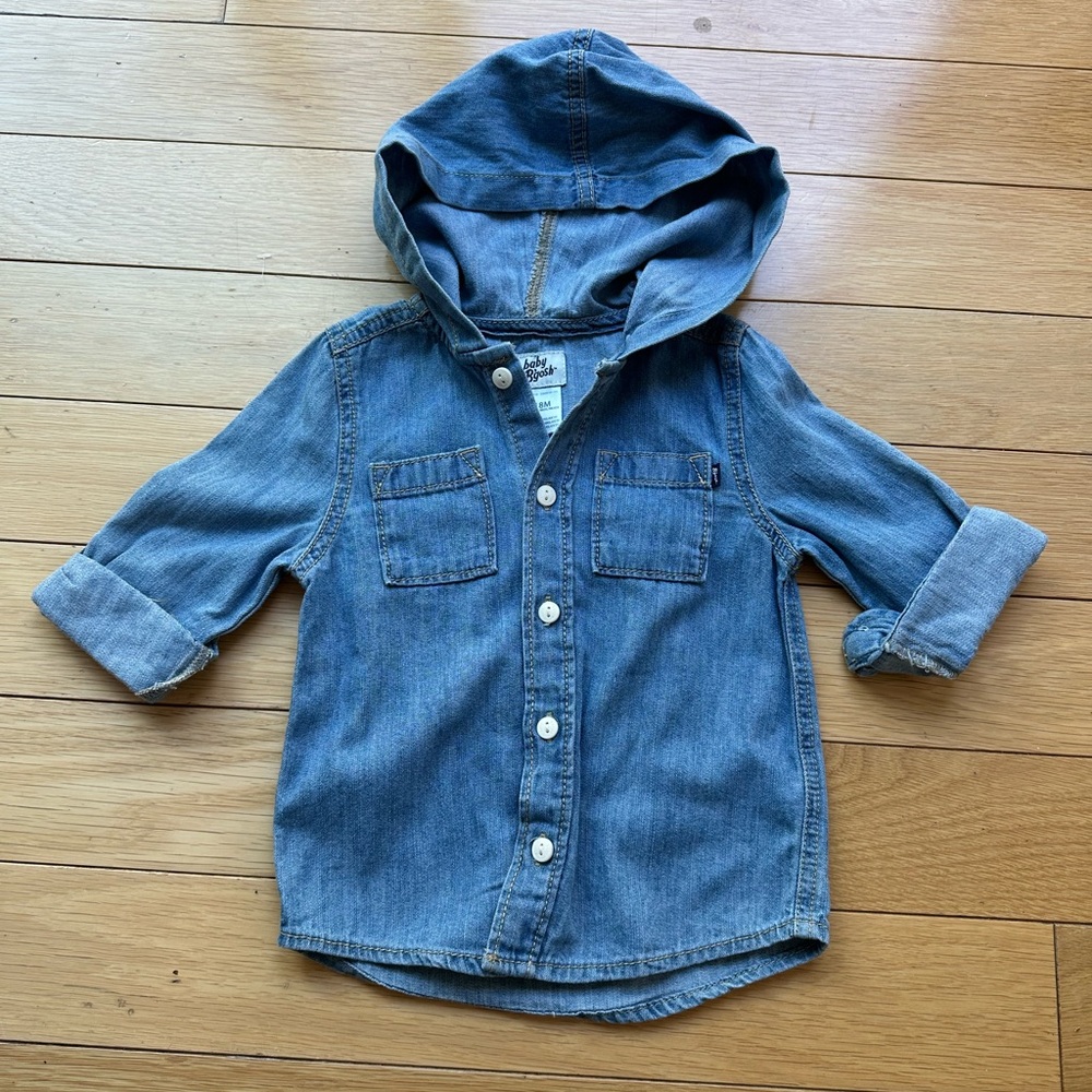 NWOT OshKosh B’gosh hooded denim shirt - size 18 months.